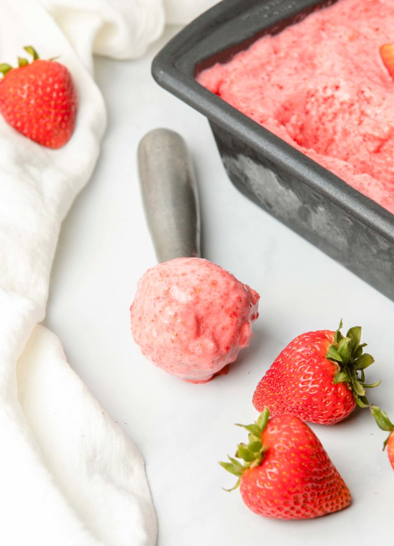 Healthy, Homemade Strawberry Ice Cream