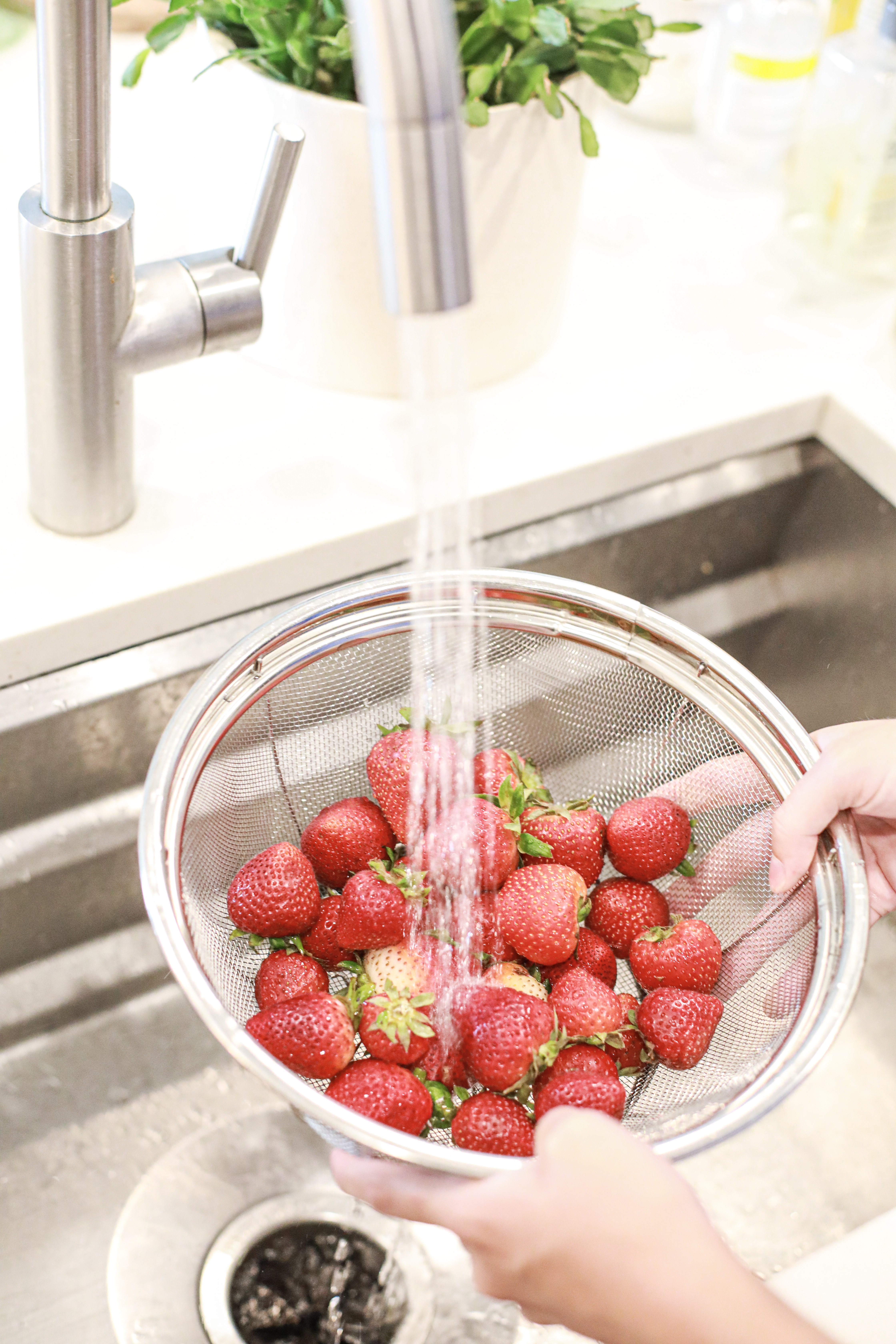 Washing strawberries