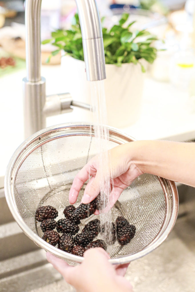 Washing blackberries
