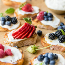 Berry Bruschetta with Honey Yogurt Spread