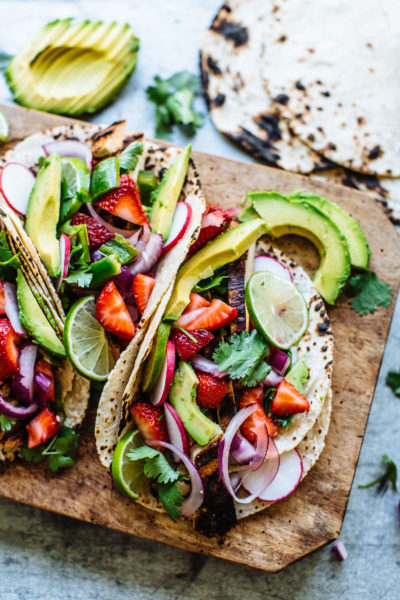 Blackened Chicken Tacos with Strawberry Salsa
