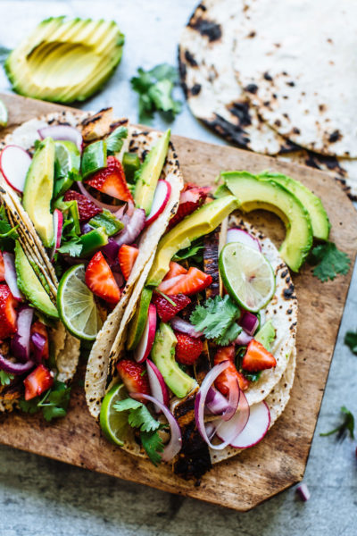 Blackened Chicken Tacos with Strawberry Salsa