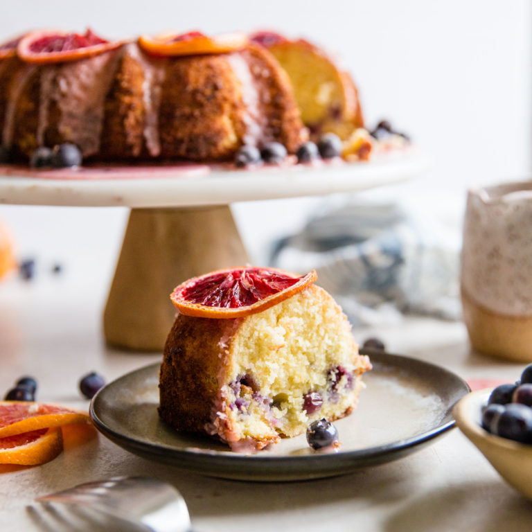 Blood Orange & Blueberry Glazed Pound Cake