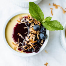 Blueberry Vanilla Pot De Creme + Toasted Coconut