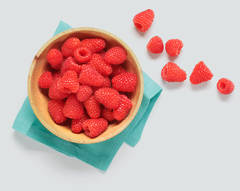 raspberries in a bowl