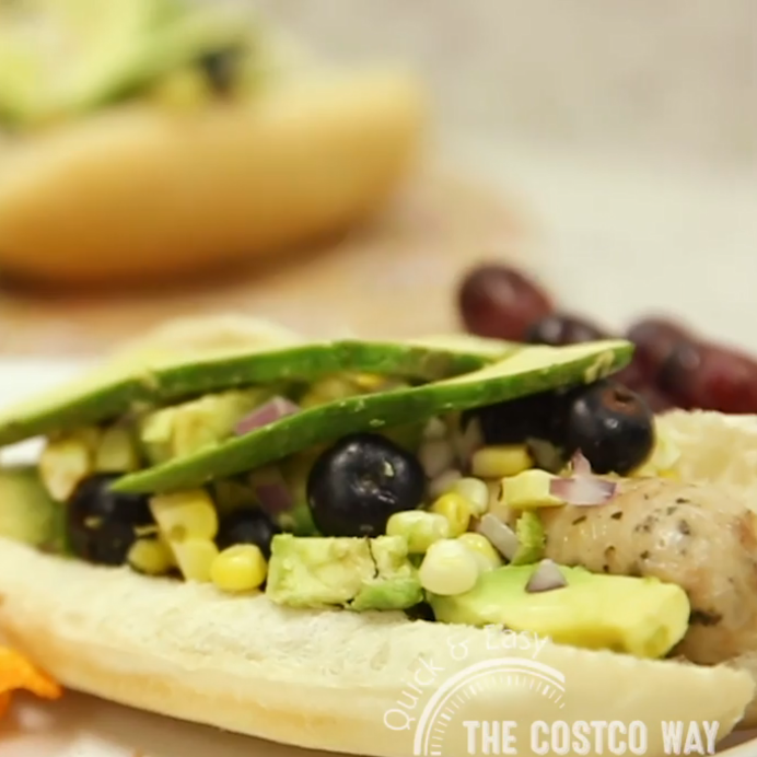 Chicken Sausage with Blueberry Salsa and Avocado