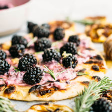 Grilled Naan with Rosemary Honey & Blackberry Relish