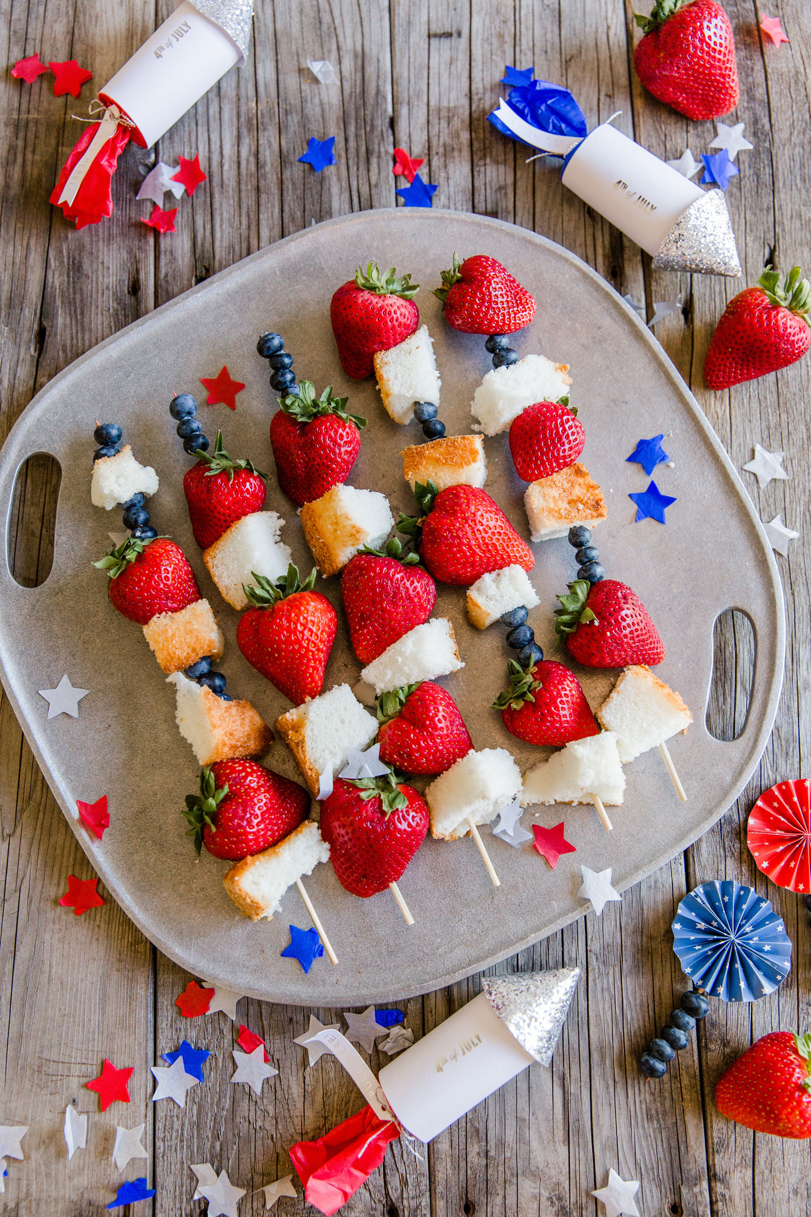 Red, White, and Blue 4th of July Skewers - California Giant Berry Farms