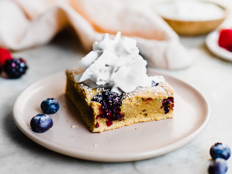 Roasted Mixed Berry Sheet Cake