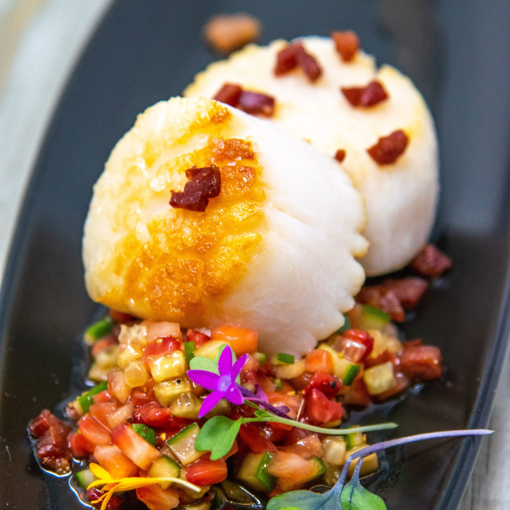 Seared Scallops with Spicy Black Garlic Shoyu Strawberry - California Giant Berry Farms