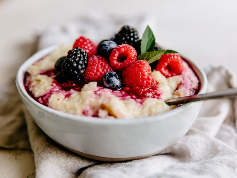 Spiced Buttermilk Grits with Berry Compote