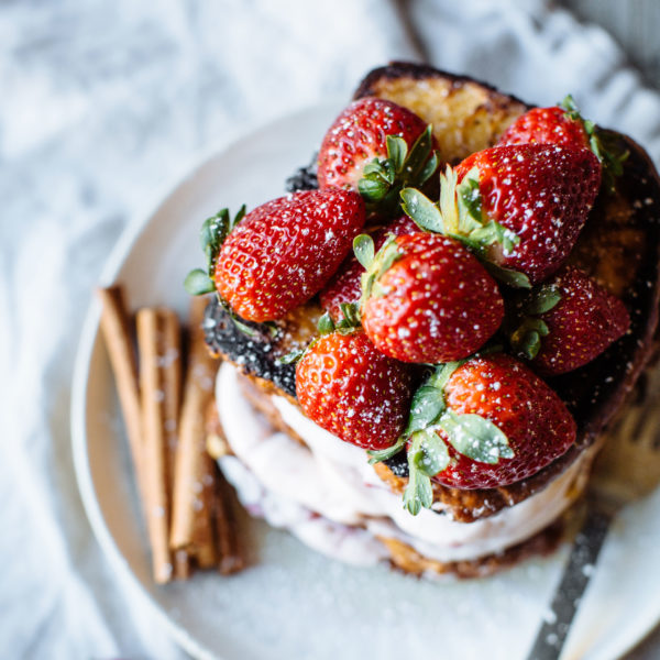 Strawberries & Cream Stuffed French Toast