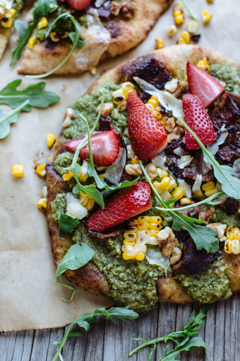 Strawberry & Bacon Naan Pizza