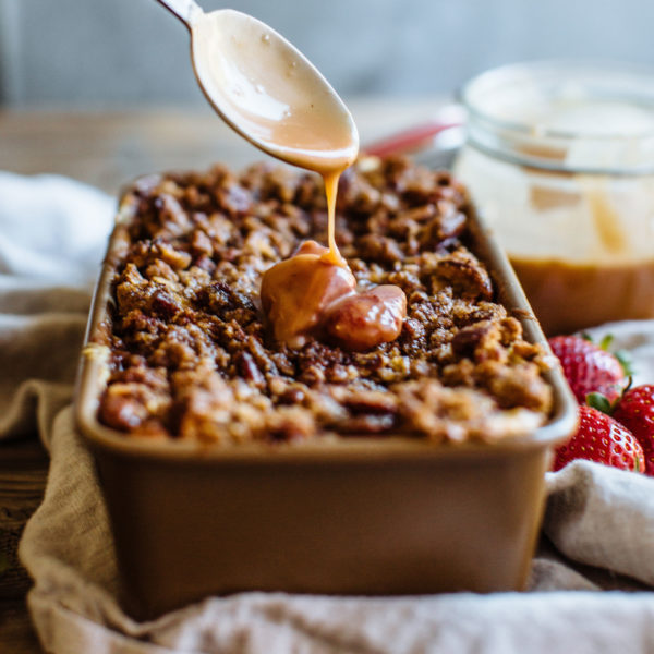 Strawberry Caramel Pecan Coffee Cake