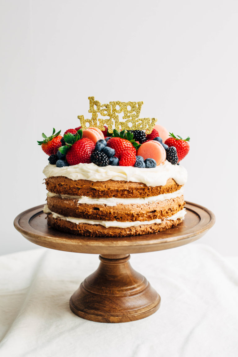 Chocolate Angel Food Cake with Fresh Berries