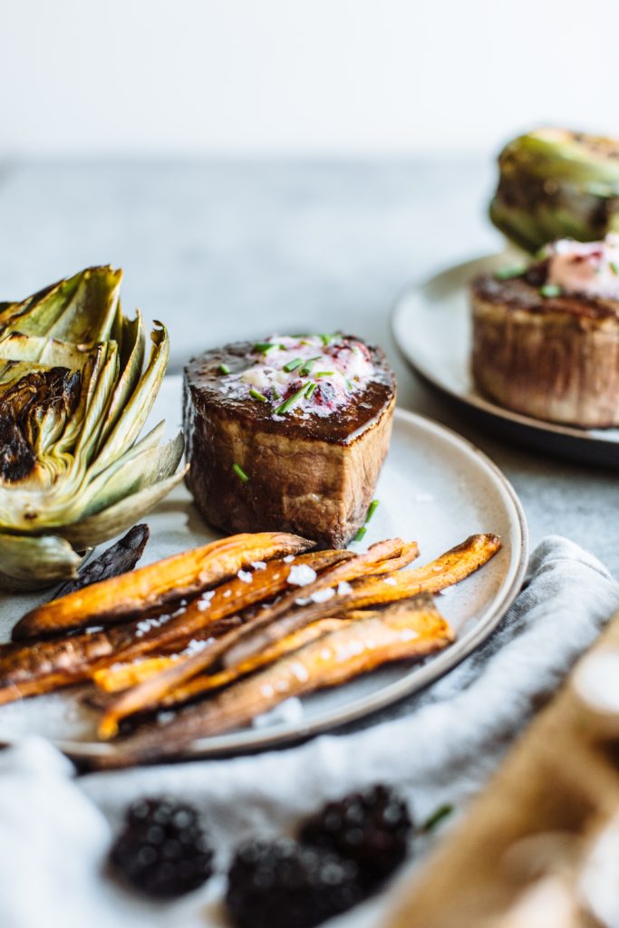 Filet Mignon with Blackberry, Chive, & Parmesan Butter - California Giant Berry Farms