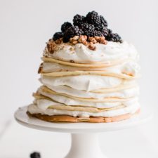 Blackberry Crepe with Whipped Cream & Candied Pecans