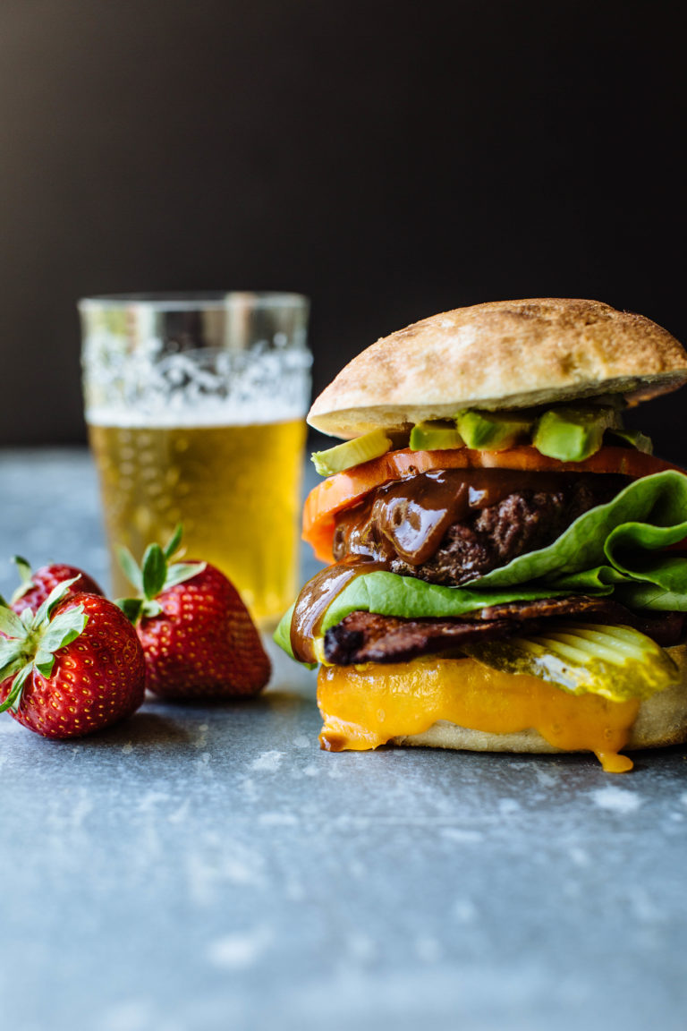 Burger with Strawberry Ancho BBQ