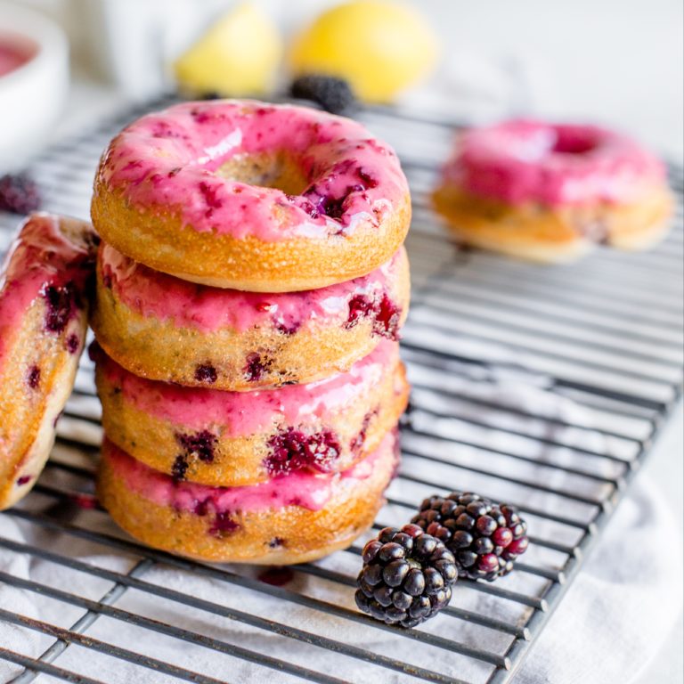 Guten-Free Vegan Blackberry Baked Donuts