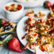 Shrimp + Charred Padron Pepper and Strawberry Relish