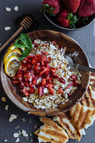 Strawberry Coconut Lemon Yogurt + Toasted Almonds