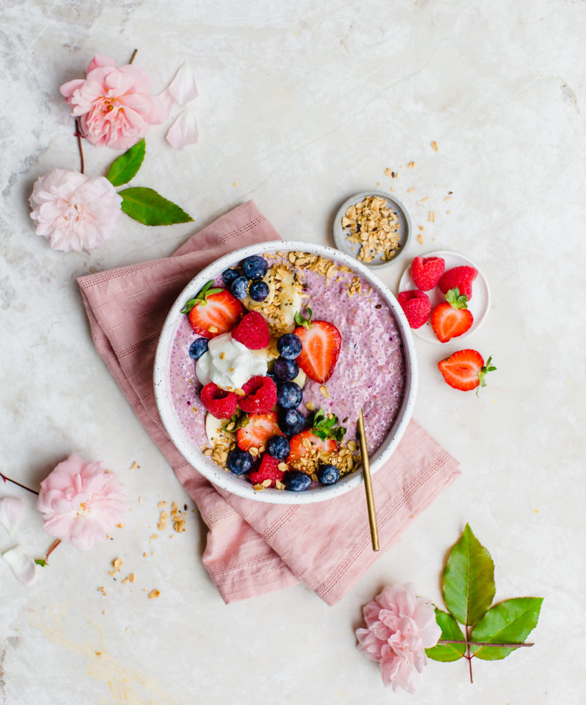 Pink Coconut MilkRaspberry Chia Pudding California Giant Berry Farms