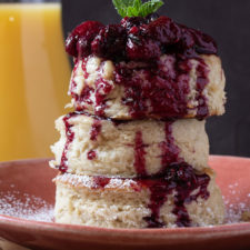 Gluten-Free Japanese Pancakes with Mixed Berry Compote