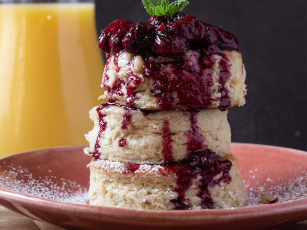 Gluten-Free Japanese Pancakes with Mixed Berry Compote