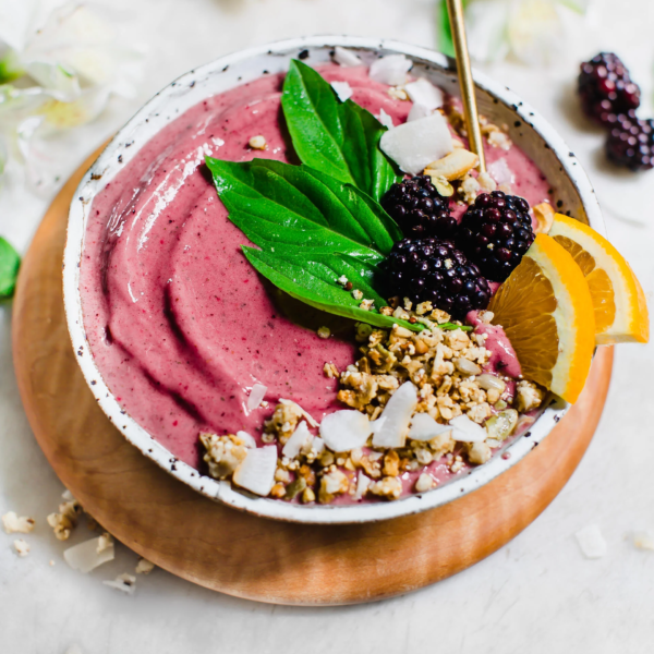 Tropical Blackberry-Basil Coconut Smoothie