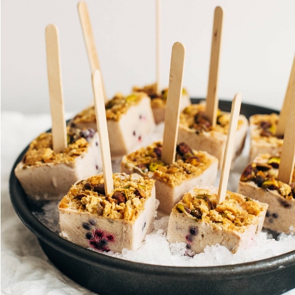 Blackberry Ice Cream Popsicles