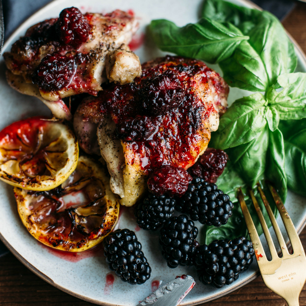 Blackberry & Lemon Glazed Chicken Thighs