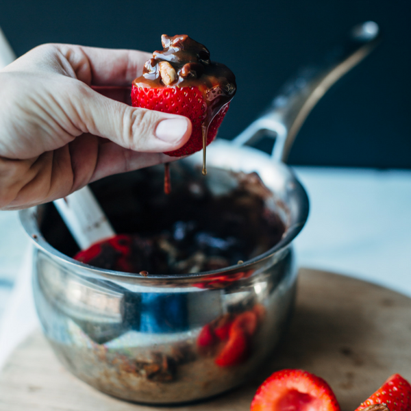 Chocolate Turtle Stuffed Strawberries
