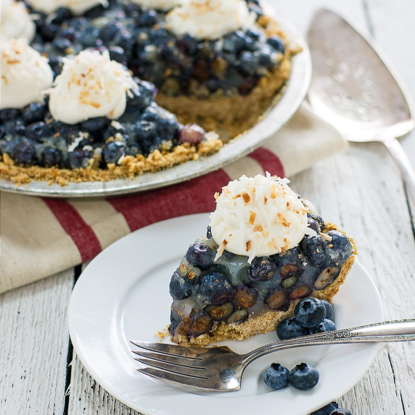 Salted Pretzel Blueberry Pie