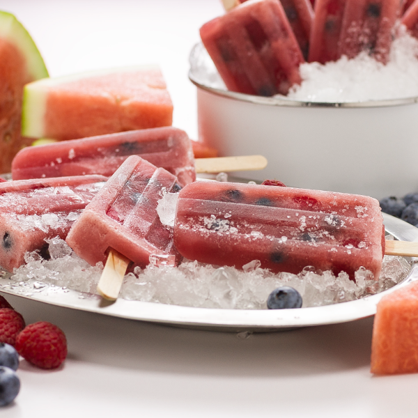 watermelon and berry pops