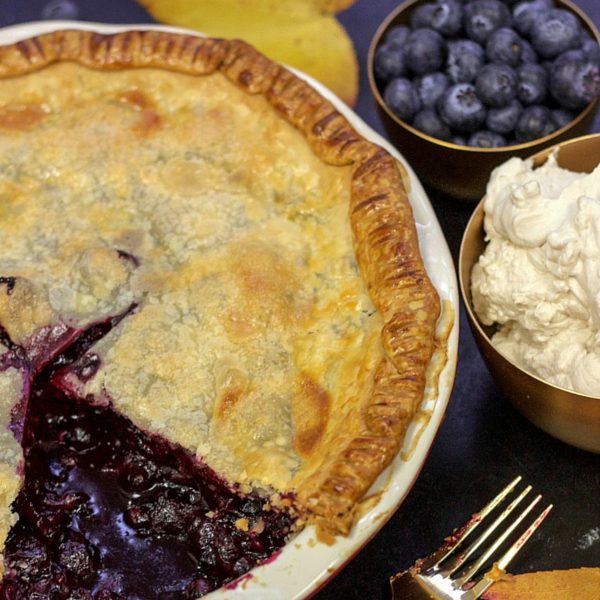 Blueberry Pie with Homemade Espresso Whipped Cream