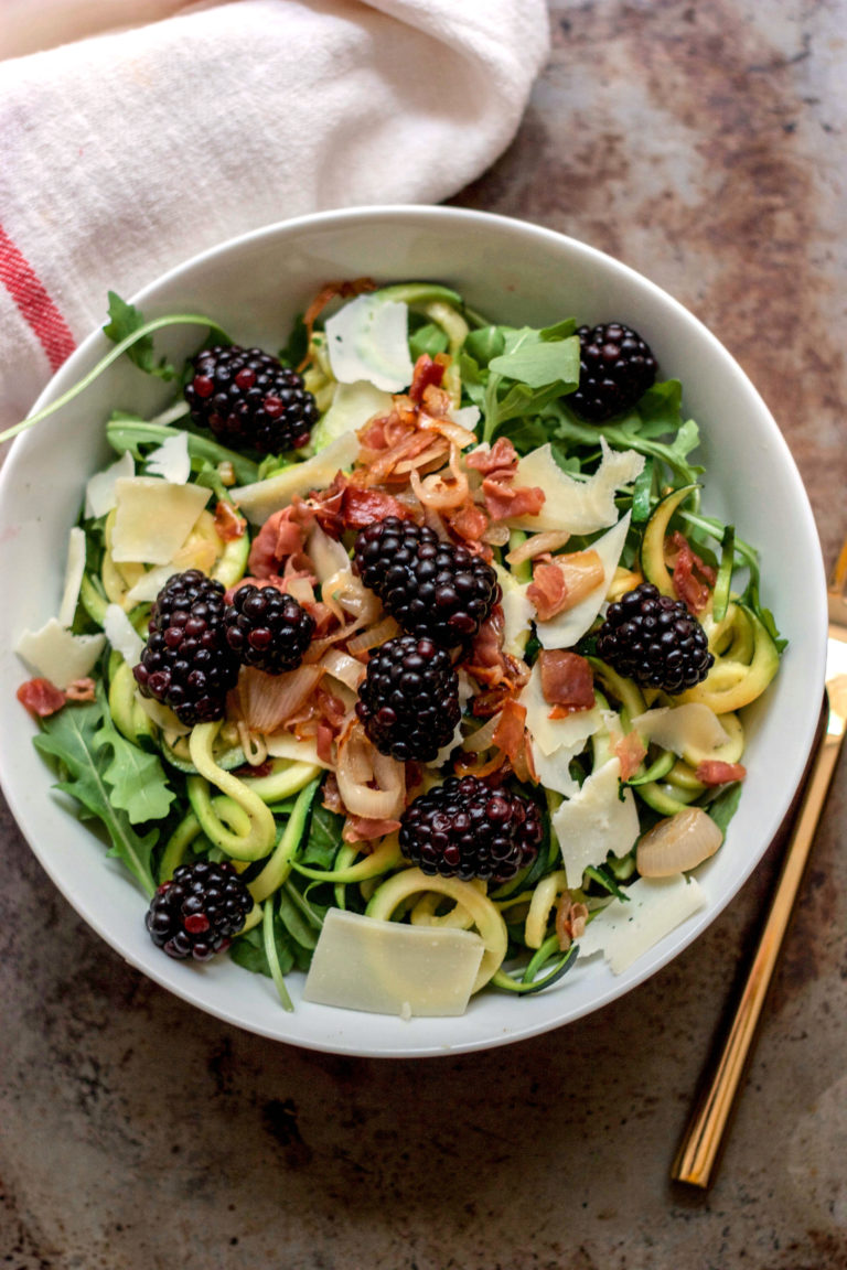 Zoodle Salad with Blackberries