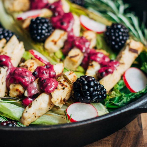 Grilled Romaine and Blackberry Salad