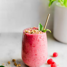 Post-Workout Raspberry-Basil Breakfast Smoothie