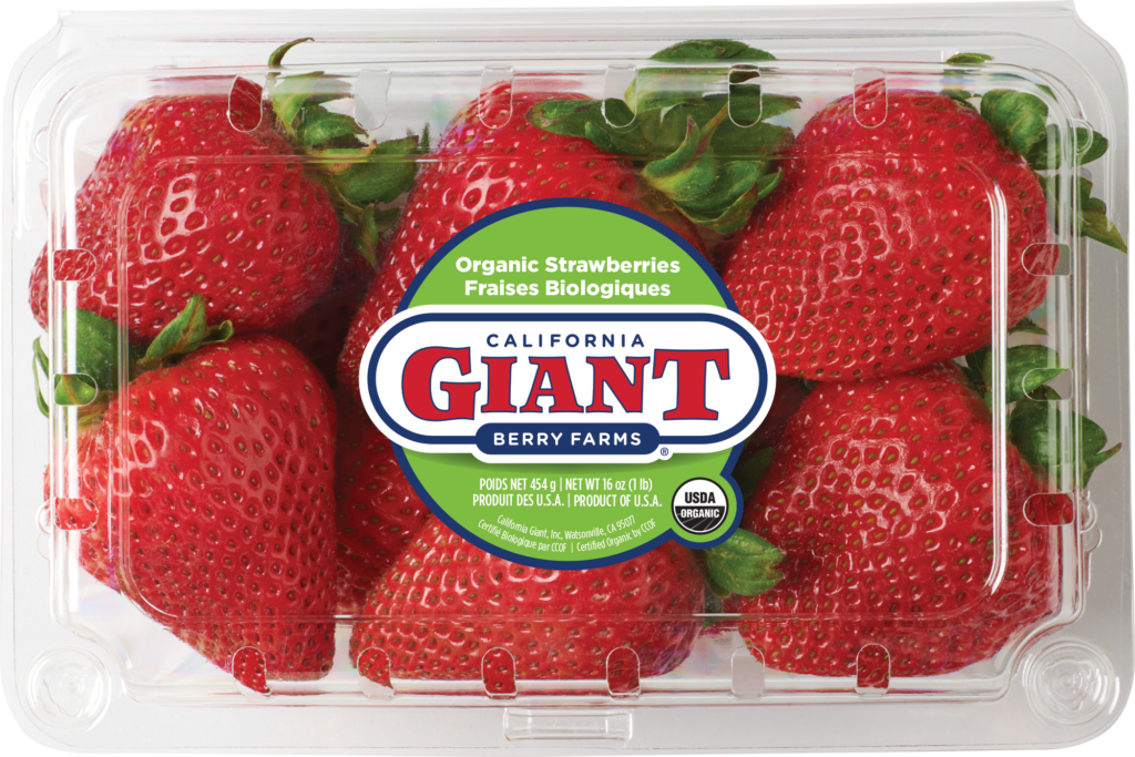 California Giant 1 lb. Organic Strawberries Clamshell