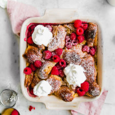 Raspberry Croissant Baked French Toast