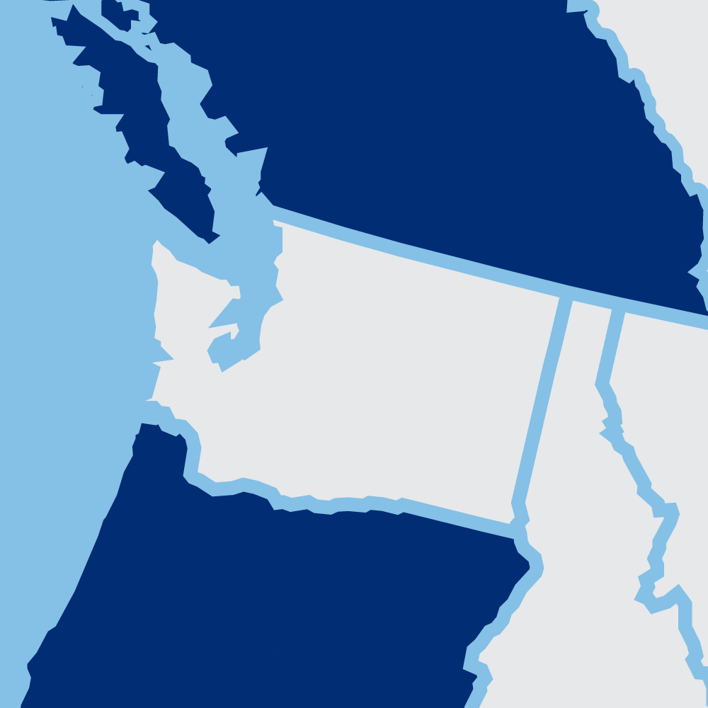 map of British Columbia and Oregon