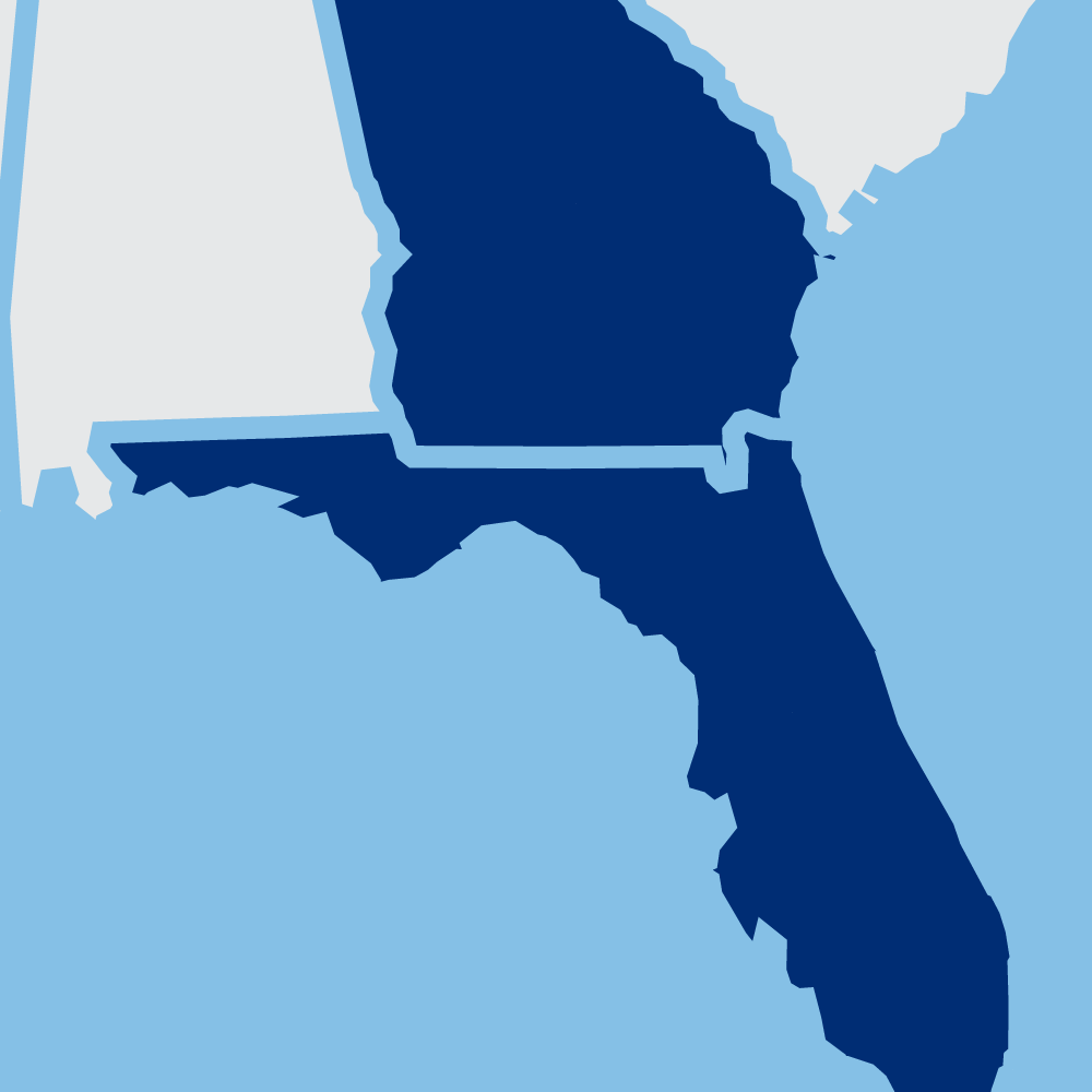 map of Georgia and Florida