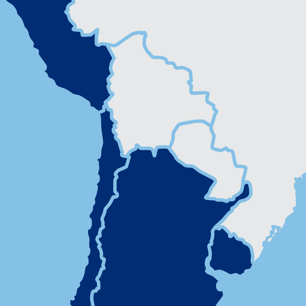 zoomed in map of South America