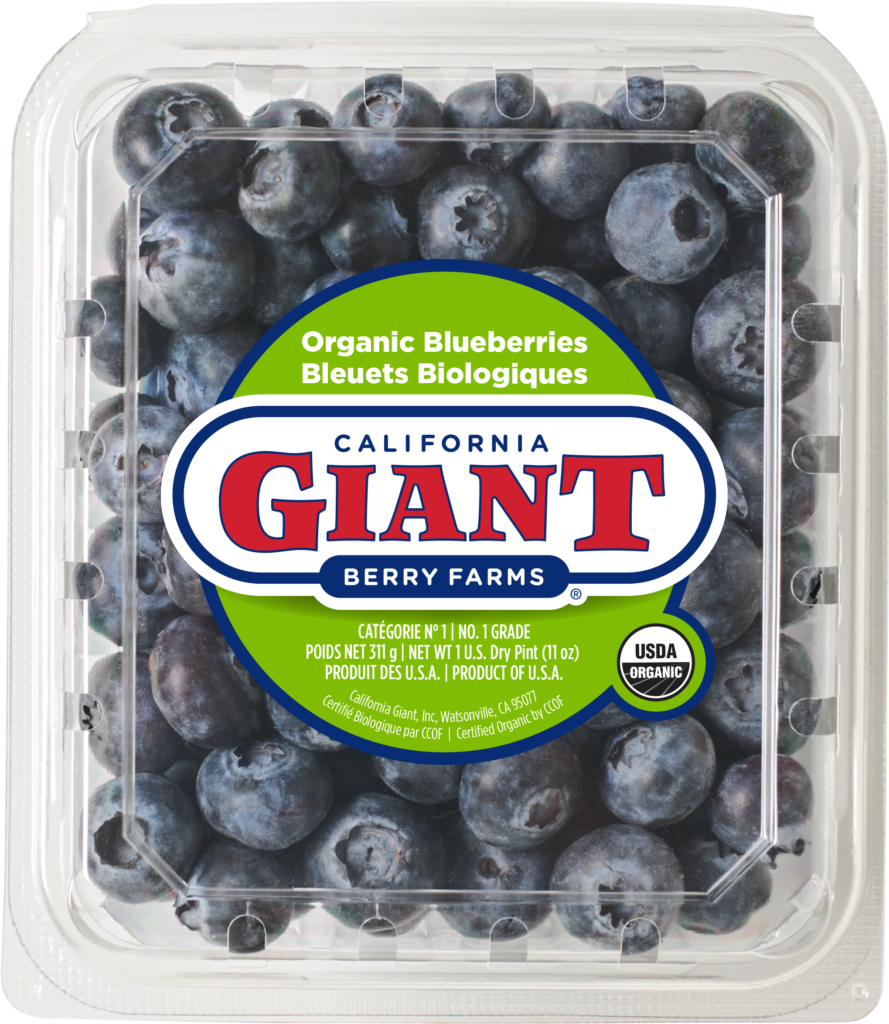 California Giant Pint (11 oz) Organic Blueberries Clamshell