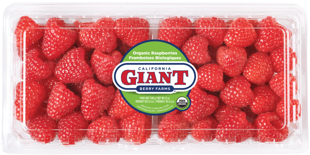 California Giant 12 oz. Organic Raspberries Clamshell