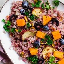 Fall Berry Rice Pilaf with Roasted Squash