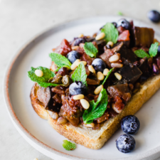 Blueberry Caponata Over Toast