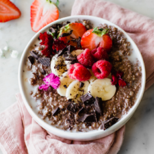 Double Chocolate Raspberry-Strawberry Quinoa Morning Bowl