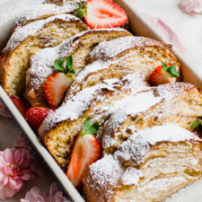 Strawberry and Peanut Butter Stuffed Baked French Toast