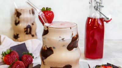 Chocolate Covered Strawberry Iced Latte